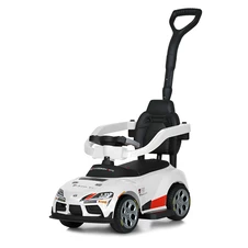 Детский электромобиль - толокар M 6129 EBLR-1 Toyota с ручкой, белый фото 13