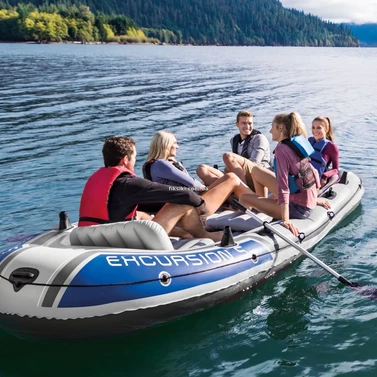 Надувная лодка Intex 66325 пятиместная Excursion 5, 366 х 168 х 43 см.