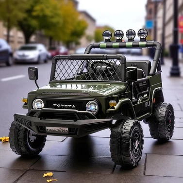 Двухместный детский джип 2566 AEBLR-5 (24V) темно-зеленый, Toyota