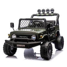 Двухместный детский джип 2566 AEBLR-5 (24V) темно-зеленый, Toyota фото 11