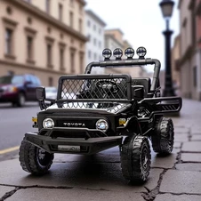 Детский джип 2566 AEBLR-2 (24V) двухместный электромобиль, Toyota, черный фото 11