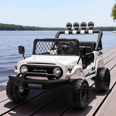 Детский джип 2566 AEBLR-1 (24V) двухместный электромобиль, Toyota, белый фото 33