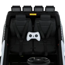 Двухместный детский джип M 6192 EBLR-2-1 (24V) Police, два мотора по 200W, бело-черный фото 99