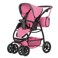 Коляска для куклы Carrello Avanti 9662 Pink с сумочкой, 2 в 1, розовая