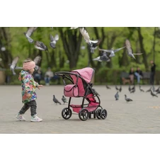 Коляска для куклы Carrello Avanti 9662 Pink с сумочкой, 2 в 1, розовая фото 13