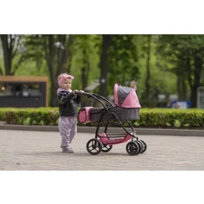 Коляска для куклы Carrello Avanti 9662 Pink с сумочкой, 2 в 1, розовая фото 32