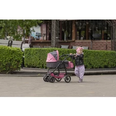 Коляска для куклы Carrello Avanti 9662 Pink с сумочкой, 2 в 1, розовая фото 57