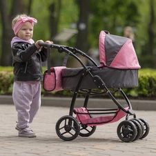 Коляска для куклы Carrello Avanti 9662 Pink с сумочкой, 2 в 1, розовая купить