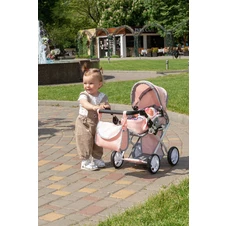 Коляска для куклы Carrello Unico 9346 Pink с сумочкой, розовая фото 44