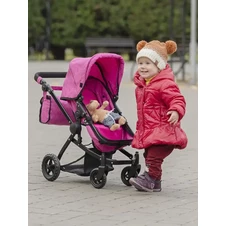 Коляска для куклы 2 в 1 Carrello Maestro 9651B Pink с сумочкой, розовая купить