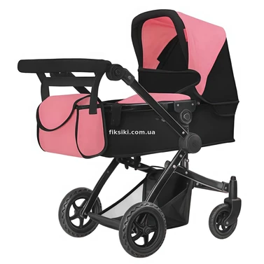 Коляска для куклы 2 в 1 Carrello Maestro 9651B Peach Pink с сумочкой, пудровая