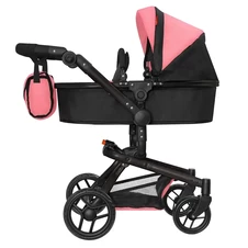 Коляска для куклы 2 в 1 Carrello Fortuna 9695 Hot Pink фуксия, с сумочкой фото 55
