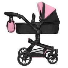 Коляска для куклы 2 в 1 Carrello Fortuna 9695 Pink розовая, с сумочкой купить
