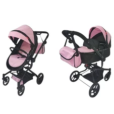 Коляска для куклы 2 в 1 Carrello Fortuna 9695 Pink розовая, с сумочкой фото 33