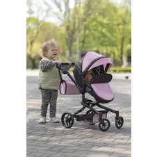 Коляска для куклы 2 в 1 Carrello Fortuna 9695 Pink розовая, с сумочкой фото 77