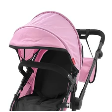 Коляска для куклы Carrello Alfa 9707 Pink с сумочкой, 2 в 1, розовая фото 44