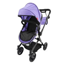 Коляска для куклы Carrello Alfa 9707 Purple с сумочкой, 2 в 1, фиолетовая купить