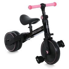 Велосипед - беговел MBB 1008 pink Profi Kids 10/8д., 3 в 1, черно-розовый