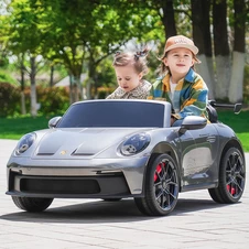 Двухместная детская машина M 6111 (MP4) EBLRS-11 (24V) Porsche, MP4 планшет, серая