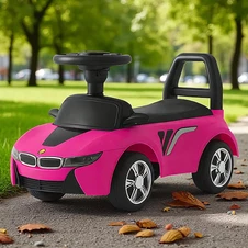 Детская каталка - толокар M 6155-8 для девочки, розовая, BMW купить