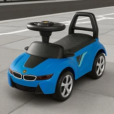 Детская каталка - толокар M 6155-4 синяя, BMW, светятся фары фото 33