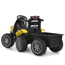 Детский трактор M 6219 EBLR-6 электромобиль с прицепом, желтый фото 88