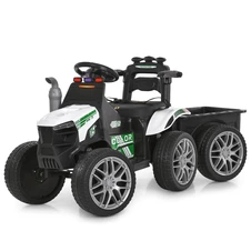 Детский электромобиль трактор M 6219 EBLR-1 белый, прицеп, пульт управления фото 55