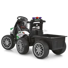 Детский электромобиль трактор M 6219 EBLR-1 белый, прицеп, пульт управления фото 77