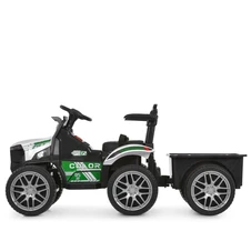 Детский электромобиль трактор M 6219 EBLR-1 белый, прицеп, пульт управления фото 88