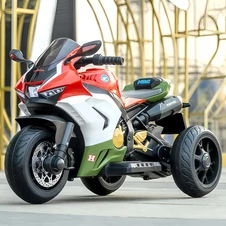 Детский мотоцикл M 6220 ELR-3-5 Honda, мягкое сиденье, красно-зеленый