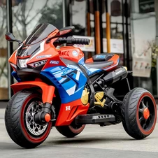 Детский мотоцикл M 6220 ELR-3-4 Honda, мягкое сиденье, красно-синий