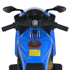 Детский мотоцикл на аккумуляторе M 6220 ELR-4 синий, два двигателя фото 25