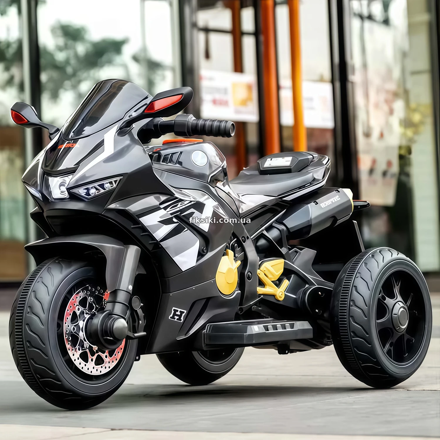 Детский электромотоцикл M 6220 ELR-2 черный, Honda, кожаное