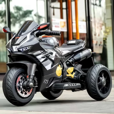 Детский электромотоцикл M 6220 ELR-2 черный, Honda, кожаное сиденье