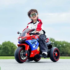 Детский электромотоцикл M 6220 ELR-2 черный, Honda, кожаное сиденье фото 57
