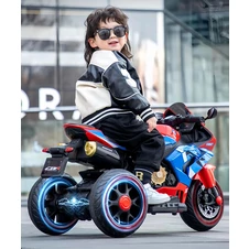 Детский электромотоцикл M 6220 ELR-2 черный, Honda, кожаное сиденье фото 14