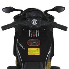 Детский электромотоцикл M 6220 ELR-2 черный, Honda, кожаное сиденье фото 20