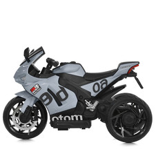 Детский мотоцикл электрический M 6265 EL-11, два мотора, серый фото 44