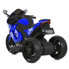 Детский мотоцикл на аккумуляторе M 6265 EL-4, два мотора, EVA колеса, синий фото 33
