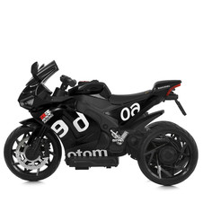 Детский мотоцикл M 6265 EL-2, два мотора, мягкое сиденье, черный фото 44