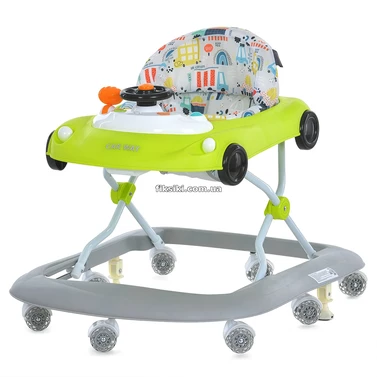 Детские ходунки El Camino ME 1216 Green-Gray Car Way, музыка, зелено-серые