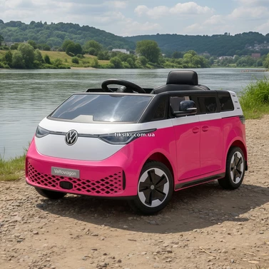 Детская машина на аккумуляторе M 6281 EBLR-8 Volkswagen, мягкое сиденье, розовая