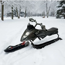 Детский снегокат MS 4636-3 с низкой рамой, кожаное сиденье, черный