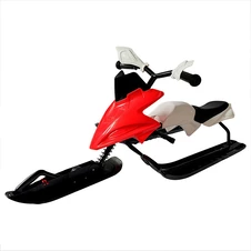 Кликните для увеличения изображения Детский снегокат MS 4636-2 с низкой рамой, кожаное сиденье, красно-белый фото 11