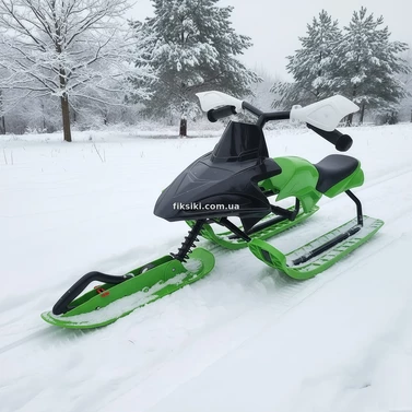 Кликните для увеличения изображения Детский снегокат MS 4636-1 с низкой рамой, кожаное сиденье, зеленый