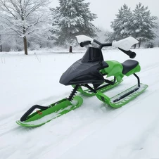 Детский снегокат MS 4636-1 с низкой рамой, кожаное сиденье, зеленый