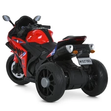 Мотоцикл для детей M 6273 EL-3 на аккумуляторе, кожаное сиденье, красный фото 44