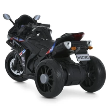 Детский электромотоцикл M 6273 EL-2 черный, кожаное сиденье фото 44
