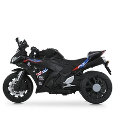 Детский электромотоцикл M 6273 EL-2 черный, кожаное сиденье фото 55