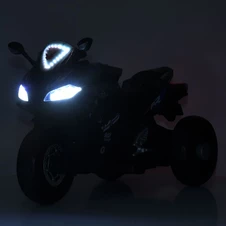 Детский электромотоцикл M 6273 EL-2 черный, кожаное сиденье фото 66